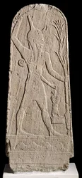 雷霆を持つ嵐の神バアル、ウガリト（ラス・シャムラ）出土、紀元前1350-1250年頃